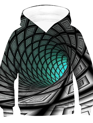  Nytt År Gutt 3D Grafisk 3D Hettegenser og sweatshirt Langermet 3D-utskrift Aktiv Barn
