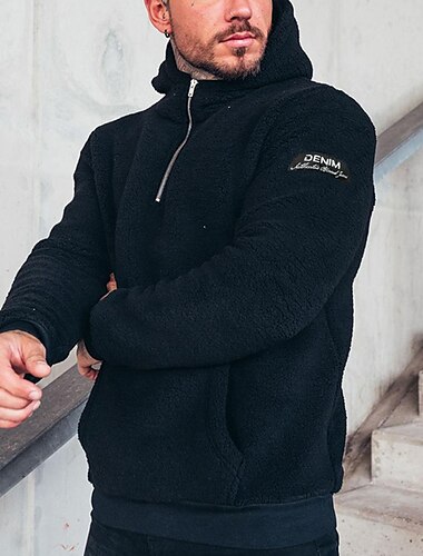  Herren Hoodie Sweatshirt Kapuze Schwarz Weiß Blau Grau Mit Kapuze Glatt Sport & Natur Täglich Sport Designer Brautkleider schlicht Herbst Winter Bekleidung Kapuzenpullover Sweatshirts