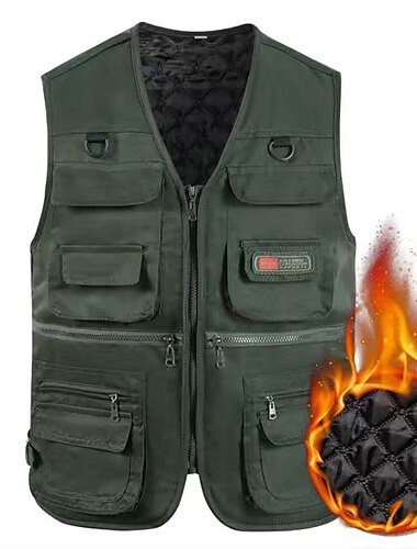  Ανδρικά Veste Καθημερινά Ρούχα Διακοπές Σαββατοκύριακο Μαλακή Φερμουάρ Φθινόπωρο & Χειμώνας Σκέτο Ζεστό Σύγχρονη Σύγχρονη Λαιμόκοψη V Ρούχα Γυμναστικής Χοντρό Κανονικό Μαύρο Πράσινο Χακί