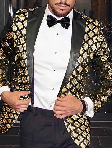  miesten muoti disco paljetti bleiseri takki geometrinen bleiseri tavallinen plus koko yksirivinen yksinappula musta kulta hopea kuninkaallinen 2024