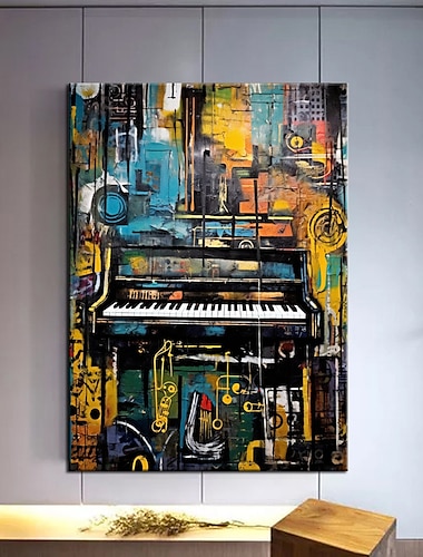  Pintura al óleo pintada a colgar Pintada a mano Vertical Arte pop Arte callejero Vintage Moderno Incluir marco interior