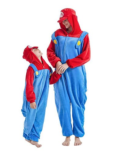  Kinder Erwachsene Tier Karikatur Gruppenkostüm Nachtwäsche Pyjamas-Einteiler Faschingskostüme Tier Clown Pyjamas-Einteiler Kigurumi-Pyjamas Kuschelig Für Herren und Damen Jungen und Mädchen