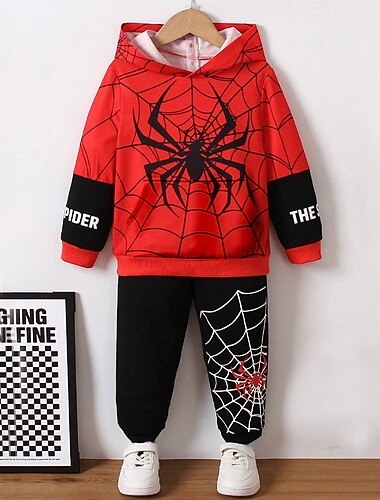  Αγορίστικα 3D SPIDER Σετ Φούτερ & Φούτερ Σετ Μακρυμάνικο 3D εκτύπωση Φθινόπωρο Χειμώνας Ενεργό Μοντέρνα Απίθανο Παιδιά 3-12 χρόνια ΕΞΩΤΕΡΙΚΟΥ ΧΩΡΟΥ Διακοπές Δρόμος Κανονικό