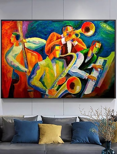  Pintura al óleo hecha a mano lienzo arte de la pared decoración figura famosa concierto de música abstracta para la decoración del hogar pintura sin marco enrollada