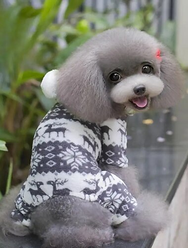  Perros Gatos Saco y Capucha Disfraz de Navidad Traje de Navidad Fiesta Casual Invierno Templado Transpirable Suave Lavable Cómodo Navidad Exterior Casual Diario Ropa para perros for Bichón Fris