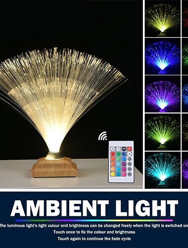  luce colorata in fibra ottica led tocco creativo flash camera da letto piena di stelle lampada da scrivania atmosfera floreale in fibra usb 1pz