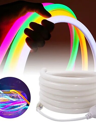  1m 2m 3M Lampes néon 150 LED Néon souple Blanc Chaud Blanc Rouge Bandes lumineuses LED Créatif Extérieur Imperméable 220-240 V