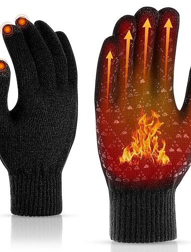  Winterhandschuhe, Handschuhe für Männer und Frauen, Hand-Touchscreen, warm, waschbar, Strick-Laptop-Handschuhe zum Laufen, Fahren, Wandern