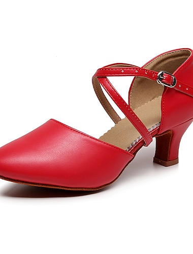  Pentru femei Pantofi Moderni Petrecere / Seară Bal Antrenament Pantofi de confort Călcâi Culoare solida Toc Înalt Vârf rotund Buclă Adulți Roșu Închis Negru Migdală