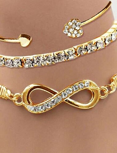  3pcs Women's Cuff Bracelet Bracelet Classic Precious Vintage Personalized Alloy Bracelet Jewelry Silver / Golden / Rose Gold For Gift Festival