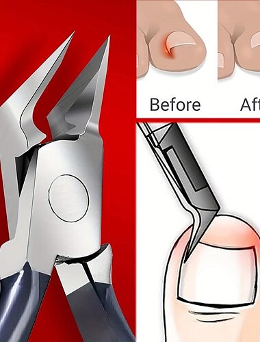  Cortador de unhas de aço inoxidável com ponta afiada para unhas encravadas e grossas - ferramenta de cuidados de podologia de mandíbula larga