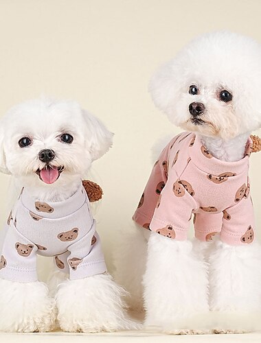  Honden Katten Pyjama leuke Style Casual Winter Warm Ademend Zacht Wasbaar Comfortabel Buiten Casual / Dagelijks Hondenkleding for Bichon Frise pomeranian kleine huisdieren Vlinder Small