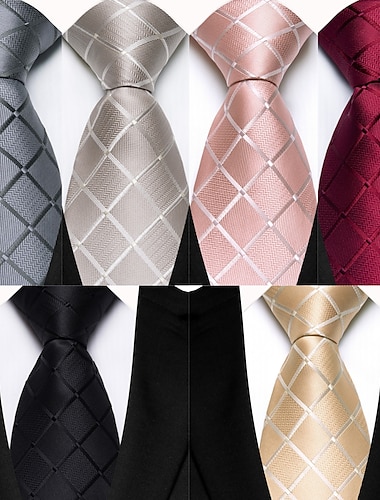  Klassische gestreifte Herrenkrawatte, rosa, grün, blau, Seidenkrawatte-Set für Männer, Einstecktuch, Manschettenknöpfe, Hochzeit, formelle Krawatte, passend für Männer