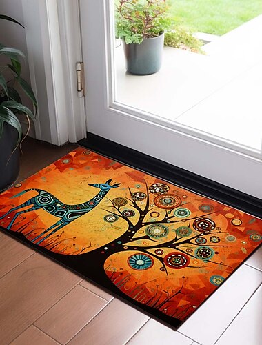 levensboom giraffe deurmat vloermatten wasbare tapijten keukenmat antislip oliebestendig tapijt binnen buiten mat slaapkamer decor badkamer mat entree tapijt