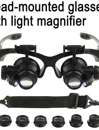  Led lamp juwelier vergrootglas 15x 20x 25x lens vergrootglas bril loep sieraden beoordeling horloge reparatie
