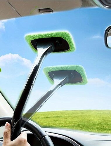  1 kit de cepillo limpiador de parabrisas de ventana de automóvil con mango largo - herramienta de limpieza fácil de usar para limpiar y proteger su parabrisas - cepillo para ventana de automóvil.