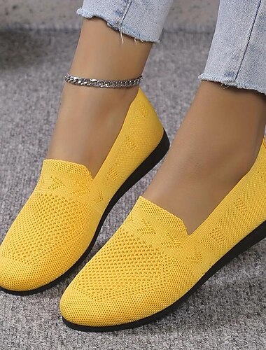  marineblaue Strick-Loafer für Damen – atmungsaktive Slipper zum Hineinschlüpfen für Komfort und Alltag