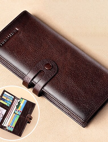  Heren portemonnee van echt leer – vintage clutch met kaartvakken en muntvak voor zakelijk en casual gebruik