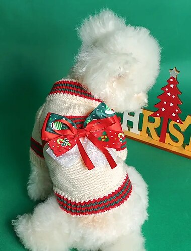  犬用 猫用 スウェットシャツ クリスマス･コスチューム クリスマス衣装 パーティー カジュアル 冬 ウォーム 高通気性 ソフト 洗濯可 快適 クリスマス アウトドア カジュアル／普段着 犬服 for ビジョンフリーゼ ポメラニアン 赤ちゃんサイズ パピヨン Small