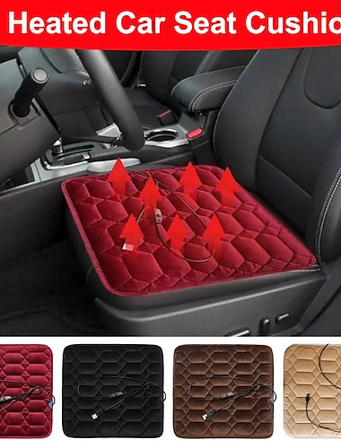  Heated Seat Cushion For Car Light & Portable USB Seat Pad For Hips Universal 5V USB Heating Chair Mat For Driving Office Chair