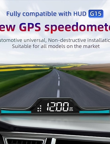  عداد السرعة الرقمي الجديد LED العالمي GPS/beidou Car Hud Head Up Display إنذار السرعة الزائدة التبديل المجاني من 5 أضواء التنفس