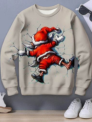 Новогодняя тематика Мальчики 3D Дед Мороз Толстовка Pullover Длинный рукав 3D печать Осень Зима Мода Уличный стиль Круто Полиэстер Дети 3-12 лет на открытом воздухе Повседневные Стандартный   Новогодняя тематика Мальчики 3D Дед Мороз Толстовка Pullover Длинный рукав 3D печать Осень Зима Мода Уличный стиль Круто Полиэстер Дети 3-12 лет на открытом воздухе Повседневные Стандартный