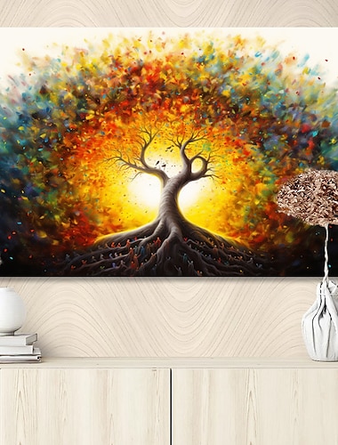  Plantas, arte de pared, lienzo, impresiones de árbol de la vida y carteles, imágenes de plantas, pintura decorativa de tela para sala de estar, imágenes sin marco