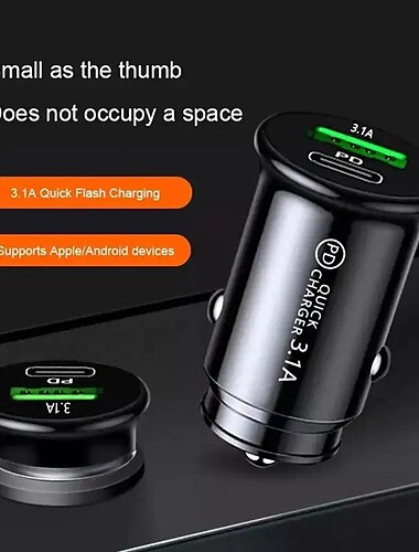  Schnelle Autoladegeräte USB PD Typ C QC 3.0 Steckdosenadapter Schnellladung für 12 V 24 V Auto LKW Boot Wohnmobil Motorrad 12 V/24 V
