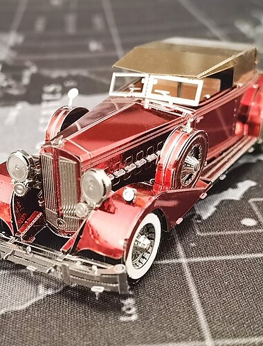  aipin نموذج تجميع معدني ثلاثي الأبعاد، لغز DIY 1934 باكارد 12 سيارة كلاسيكية