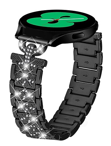  Urrem til Samsung Galaxy Watch 7/6/5/4 40/44mm, Galaxy Watch 5 Pro 45mm, Galaxy Watch 4/6 Classic 42/46/43/47mm, Watch 3, Active 2, Gear S2 Rustfrit stål Udskiftning Rem Bling diamant Luksus Vandtæt