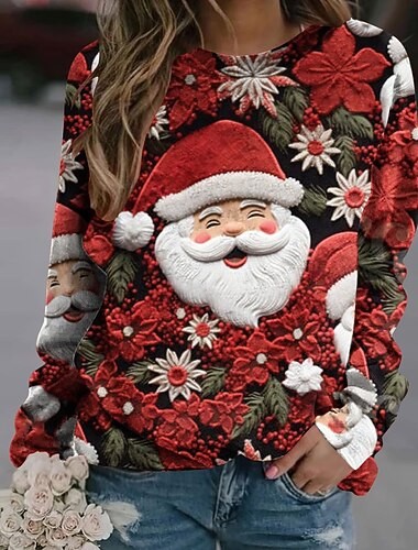  Navidad Papá Noel Reno Sudadera Dibujos Manga Anime Impresión 3D 3D Gráfico Para Pareja Hombre Mujer Adulto Navidad Carnaval Impresión 3D