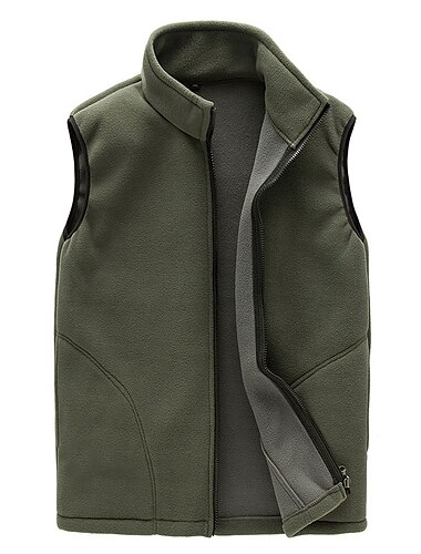 Herren Weste Freizeitskleidung Urlaub Wochenende Weich Zip Herbst Winter Glatt Warm Moderne zeitgenössische Ständer Sportkleidung Dick Standard Schwarz Rote