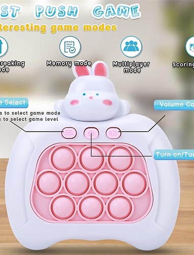  Fast Push Bubble Game, улучшенная портативная поп-фиджет с подсветкой, профессиональные игровые игрушки, электронные быстрые push-игры, сенсорные игрушки для детей 6, 7, 8, 9 лет, детей, девочек на