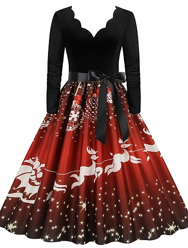  Fancy julekjole Dame 1950-tallet Voksne Jul Maskerade julaften Jul Fest Nyttårsaften Kjole