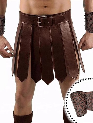  miesten roomalainen gladiaattori kiltti setti soturi viikinki retro vintage keskiaikainen hame skotlantilainen hyödyllisyyskiltit cosplay-asu halloween-larp-maila
