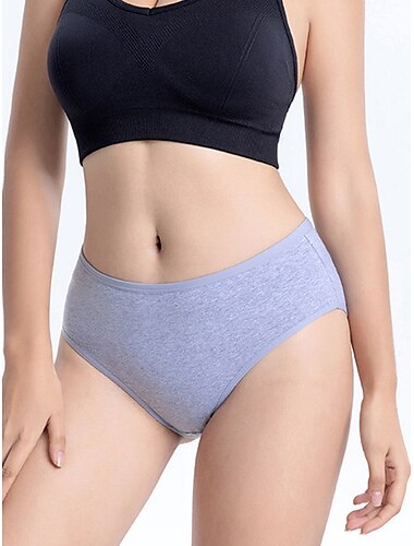  dames slips pure kleur ondergoed comfort thuis dagelijks bed katoen ademend elastische taille zomer lente thuis outfits