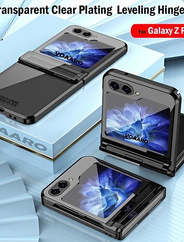  telefone Capinha Para Samsung Galaxy Z Virar 6 Z Flip 5 Z Flip 4 Z Flip 3 Capa traseira Transparente Ultra Fino Côr Sólida ABS + PC