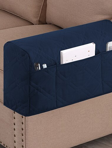  قطعتان من أغطية مسند الذراع المقاومة للماء للكراسي والأرائك وأغطية ذراع الأريكة وأغطية مسند ذراع الأريكة مع جيب جانبي وواقي أثاث مضاد للانزلاق وقابل للغسل