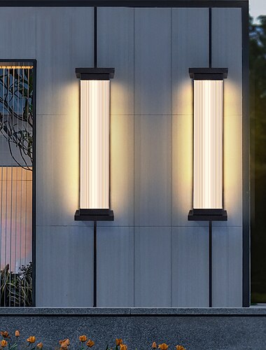  LED-Wandleuchte, Wandleuchte, IP65, wasserdicht, rostfreies Aluminium, Wandleuchte, Acryl, Innenhof, Garten, Balkon, Villa, dekorative Lichter, 110–240 V