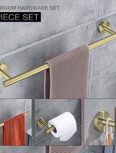  Porte-serviettes mural porte-serviettes porte-papier toilette crochet pour peignoir cool adorable antique moderne acier inoxydable acier à faible teneur en carbone métal 4 pièces 1 pièce - salle de