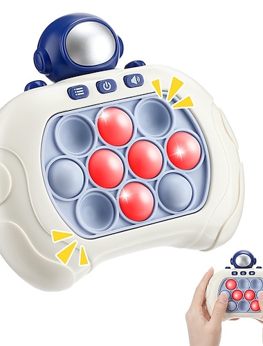  Welltop Pop Fidget Game для детей и взрослых Pop Light Up Game Ручные сенсорные игрушки Электронная игра с быстрым нажатием Развивающая игра-головоломка с 4 режимами Pop Bubble Toy для малышей Подарки