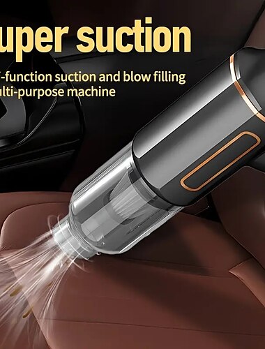  Aspiradora inalámbrica montada en el automóvil, súper succión, coche de alta potencia, doble uso, carga USB, multifuncional, de mano, succión por soplado, una máquina