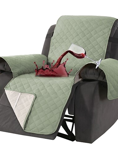 Funda impermeable para silla reclinable acolchada para silla reclinable grande, funda para asiento, protector lavable reversible con correas elásticas ajustables para niños y mascotas