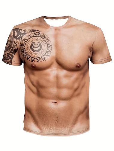  Забавный мышца Как у футболки Аниме С принтом 3D Забавный Уличный стиль Назначение Муж. Взрослые 3D печать