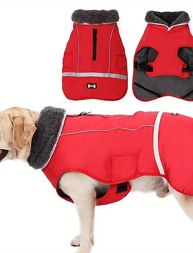  Hund Katze Mäntel Jacke Weste Mode Party Winter Reflektierend Wasserdicht Warm Atmungsaktiv Waschbar Weihnachten Halloween Outdoor Alltagstauglich Hundebekleidung for Golden Retriever Corgi Bichon