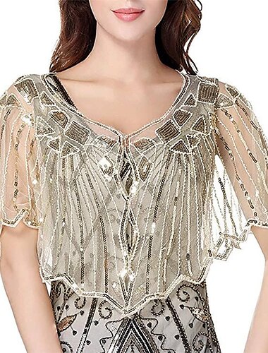  Goldene Zwanziger 1920er Cocktailkleid Partykostüm Abschlussballkleid Halloween Kostüme Der große Gatsby Charleston Hochzeitsgast Pailletten Geometrisch A-Linie Normal Damen Weihnachten Karneval