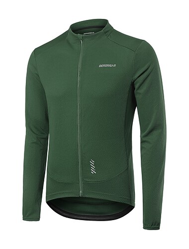  男性用 サイクリングジャージー 長袖 バイク トレーナー トラックスーツ ジャージー 3つのリアポケット付き マウンテンサイクリング ロードバイク 速乾性 反射性ストリップ 後ポケット ウィッキング スポーツ ワインレッド ダークグリーン ダークブルー 衣類