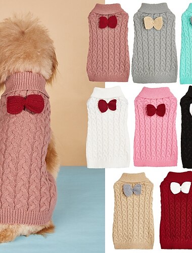  Chien Chat Pull Style Classique Occasionnel Hiver Respirant Doux Lavable Confortable Noël Extérieur Décontracté Quotidien Vêtements pour Chiens for Bichon Frisé Spitz Nain Bébé Animal Papillon Petit