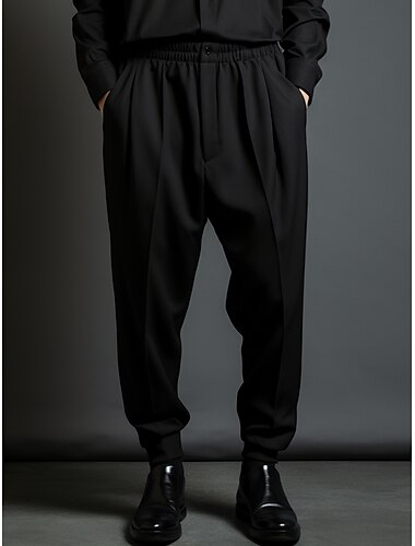  Per uomo pantaloni della tuta Pareggiatore Pantaloni Pantaloni da completo Tasche Vita elastica Liscio Comfort Traspirante Esterno Giornaliero Per uscire Di tendenza Informale Nero Grigio