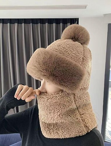  cappello sciarpa antivento da ciclismo da donna, cappello invernale antivento, scaldacollo termico con berretto da ciclismo caldo addensato